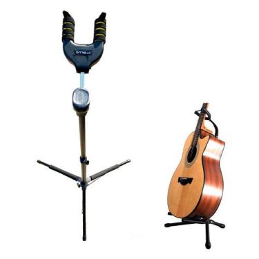 Imagem de Suporte Chão Preto Com Apoio P/ Guitarra,Violão,Baixo 135cm - Mb
