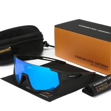 Imagem de Óculos De Ciclismo Unissex Anti-UV KINGSEVEN Com Armação Grande Para M