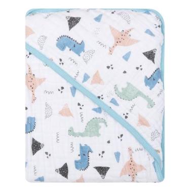 Imagem de Toalha de banho para bebê grande soft com 3 camadas de fralda estampad