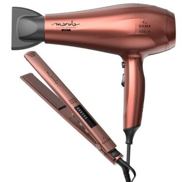 Imagem de Kit Prancha Led e Secador De Cabelo Marula Bivolt - GA.MA ITALY, Bivol
