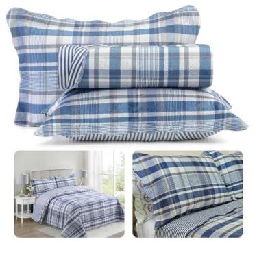 Imagem de Kit Colcha de Cama 3 Peças Teka Jogo Queen Estampado