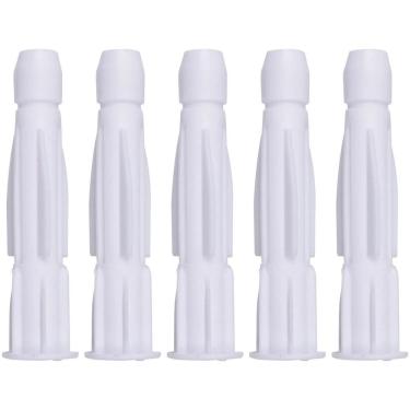 Imagem de Bucha de Plástico com Aba para Parede Maciça e Oca 421316 Branco Worker 5 Peças