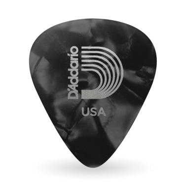 Imagem de Palheta D'Addario 1CBKP2-10 de Celulóide com Timbre Quente e Encorpado Preto Perolado com Sensação Clássica 10 Unidades