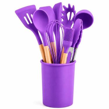 Imagem de Kit de Utensílios para Cozinha em Silicone 12 Peças com Suporte Organi