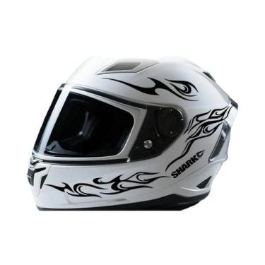 Imagem de Conjunto De Adesivos Para Capacete De Moto Com Textura De Chamas Retrô