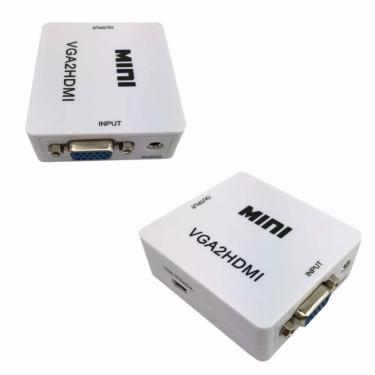 Imagem de Mini Conversor Adaptador Hdmi Para Vga + Áudio