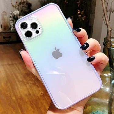 Imagem de Capa para celular de silicone Shiny Soft com arco-íris da moda para Iphone 12 Pro 7 8 plus 11 X XS XR MAX Capa protetora, roxa, para iphone 7plus