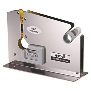 Imagem de WOD ET-605K Dispensador de fita de metal de qualidade premium com lâmina de aparador para sacos de produto: (comporta núcleo de 7,62 cm), Prata, For tape up to 1/2" wide