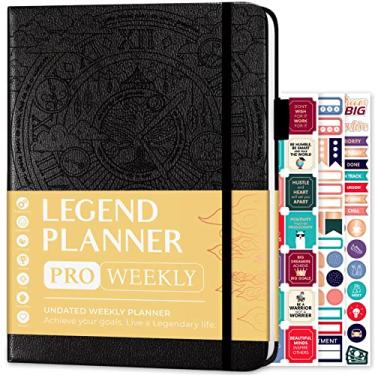 Imagem de Legend Planner PRO – Planejador de vida semanal e mensal de luxo para aumentar a produtividade e atingir seus objetivos. Caderno organizador de gerenciamento de tempo - sem data - 7 x 10 polegadas