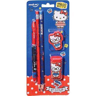 Imagem de Kit Escolar Hello Kitty Com 5 Itens Cores Sortidas - Molin