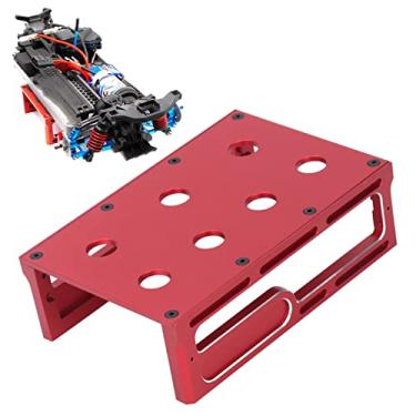 Imagem de Ferramenta de reparo de suporte de trabalho de reparo de carro RC resistente ao desgaste liga de alumínio Estação de trabalho de reparo de carro RC para 1/8 para 1/10 balanças de caminhão RC(Red)