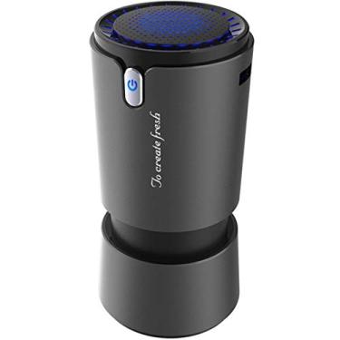 Imagem de Purificador de ar de carro com filtro de hepa de íon negativo fresco portátil USB design cigarro ionizador purificador de ar para carro, preto