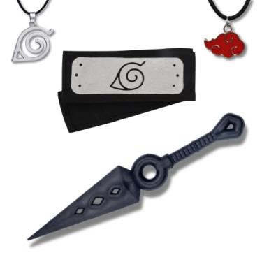 Imagem de Kit Kunai & Bandana Ninja + Colar Akatsuki & Konoha Aldeia da Folha