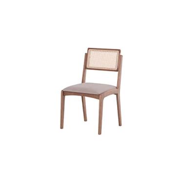 Imagem de Cadeira de Jantar de Madeira Estofada Ária Meu Móvel de Madeira - Areia