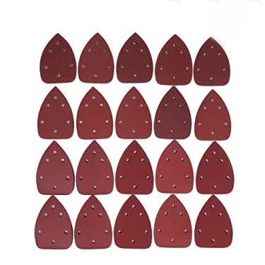 Imagem de SHENGANG 20 peças 140 * 90 mm 6 furos folhas de lixa triângulo vermelho lixa gancho laço 40-1000 grãos disco de lixa abrasivo para lixamento de madeira, 1000