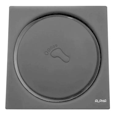 Imagem de Ralo Click Inteligente P/ Banheiro Quadrado 10 Cm Inox Preto