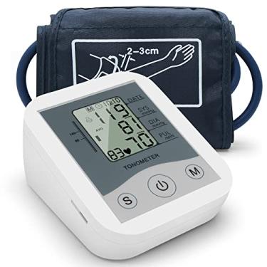 Imagem de Monitor de pressão sanguínea,Monitor de pressão arterial portátil para uso doméstico tipo esfigmomanômetro com faixa de braço com display LCD medição precisa configuração de tempo de armazenamento de dados