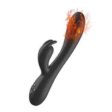 Imagem de Vibrador Feminino Aquecimento Estimulador Ponto G e Clitóris 20 Frequências Sexuais Eróticas Zatla (Preto)