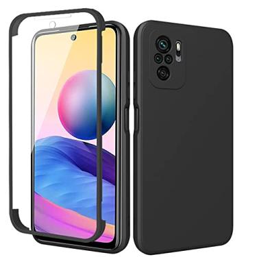 Imagem de Capa à prova de choque de proteção total 360 para Xiaomi Redmi Note 10 9 8 Pro Max 10S 9A 9C Mi 11 Filme de tela frontal de silicone líquido traseiro, T1, para Redmi Note 10 4G