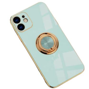 Imagem de ZiEuooo Capa de telefone macia com suporte de anel magnético para carro compatível com Xiaomi Mi 12 11 10 Ultra Pro Lite T Shell. Capa de suporte elegante fina leve (azul, 11)