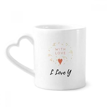 Imagem de Caneca de arte abstrata de flores de amor caneca de café cerâmica copo de coração de vidro