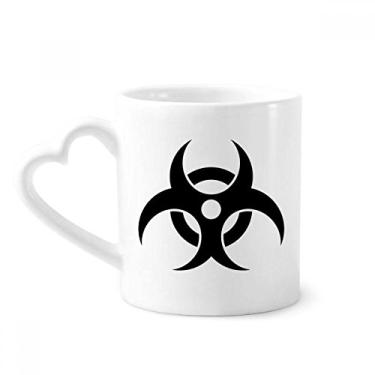 Imagem de Caneca com padrão nocivo de radiação química tóxica café cerâmica copo de coração de vidro