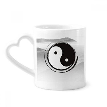 Imagem de China Taichi Oito Diagrama Caneca Montanha Café Cerâmica Copos Copo de Coração de Vidro
