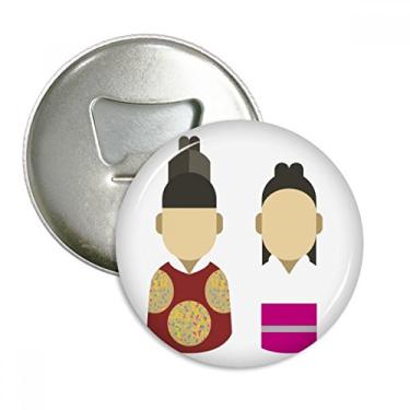 Imagem de Coreia tradicional príncipe e princesa abridor de garrafas ímã de geladeira emblema multifuncional