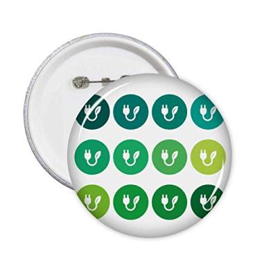 Imagem de Plugue de folha verde com cabo de carregamento padrão pinos botão emblema acessório decoração 5 peças