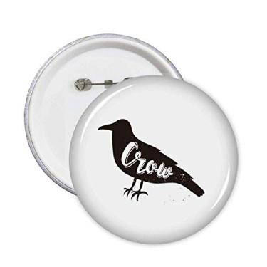 Imagem de Broche de animal de corvo preto e branco para decoração 5 peças