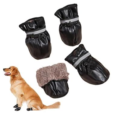 Imagem de cachorro,Botas para cães com forro lã macia e protetores pata, sapatos caminhada antiderrapantes para cães estimação | Botas quentes inverno para filhotes cachorro