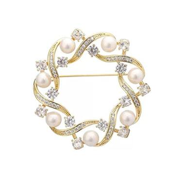 Imagem de KIZQYN Broche feminino broche de guirlanda delicada moda vestido de luxo broche de decoração de corpete para consertar roupas acessórios de vestuário acessório de fantasia