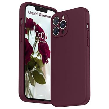 Imagem de Capa de silicone líquido quadrado original para iphone 14 13 12 11 pro max mini x xs xr 7 8 14 plus se 2 3 capa de proteção à prova de choque, vinho tinto, para iphone 11 pro max