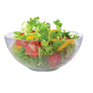 Imagem de Bowl Vasilha De Vidro Redonda Grande Transparente Para Salada/Sobremes