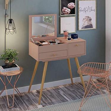 Imagem de Penteadeira Retrô com Espelho Cristal Olivar Rose