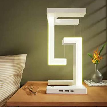 Imagem de Luminária de mesa, suspensão anti-gravidade carregador sem fio, lâmpada de LED com função de carregamento sem fio para celular, luz de mesa para escritório em casa, pode suportar 2 kg