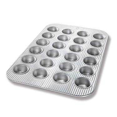 Imagem de USA Pan Forma de mini cupcake e muffin da Bakeware, revestimento antiaderente de liberação rápida, 24 poços, aço aluminizado