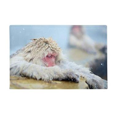Imagem de DIYthinker Tapete para fotografia de animal de macaco tapete antiderrapante para porta de banheiro