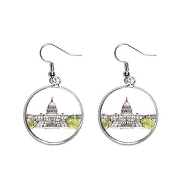 Imagem de Brinco feminino com pingente de prata do Capitólio dos Estados Unidos