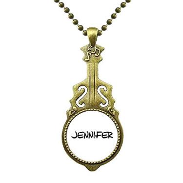 Imagem de DIYthinker Colar de escrita especial Jennifer nome inglês antigo com pingente de música de guitarra