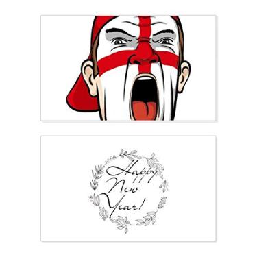 Imagem de Bandeira da Inglaterra Máscara Facial Maquiagem Cabeça Gritando Festival Ano Novo Cartão Bless Mensagem Presente