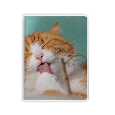 Imagem de Caderno com listras amarelas para gatos e animais de estimação com capa macia Diário