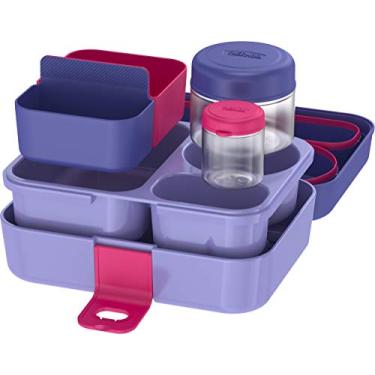 Imagem de Thermos Conjunto de Almoço Roxo, Lancheira com 8 Peças