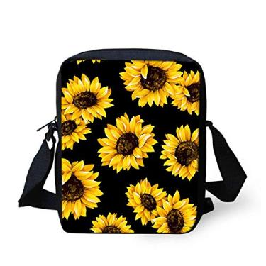 Imagem de HUGS IDEA – Bolsa tiracolo pequena com rosto de animais, Sunflowers