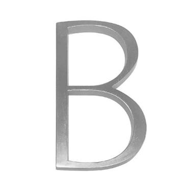 Imagem de Placa de casa flutuante 3D de 12,7 cm, placa prateada com número de porta de 0 a 9 letras do alfabeto ABC, placas de endereço para casa ao ar livre, parafusos montados, liga, antiferrugem