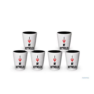 Imagem de I love my Rottweiler Shot Glass - ideia de presente para amantes de rottweiler (6)