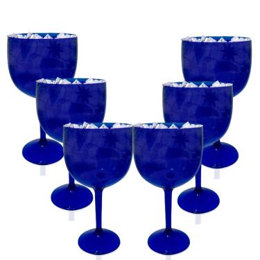 Imagem de Kit 6 Taças Gin Azul Acrílico