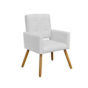 Imagem de Poltrona Cadeira Camila Clinica Escritório Recepção Consultório Corano Branco - LM DECOR