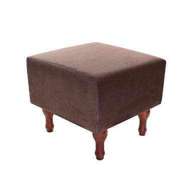 Imagem de Puff Banqueta com Espuma 40x40cm Quadrado Suede Decorativo Pés Madeira BF Colchões