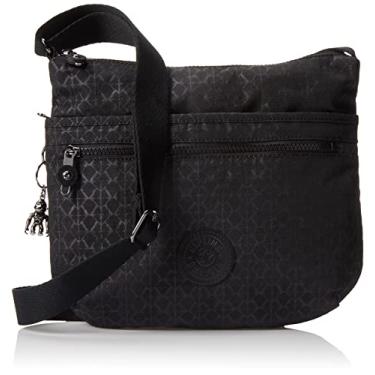 Imagem de Kipling Bolsa tiracolo feminina Arto, bolsa leve para o dia a dia, bolsa de ombro casual de nylon, assinatura Emb, Assinatura Emb